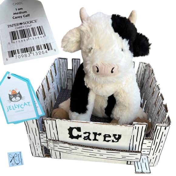 SOLD JellyCat Medium Carey Calf Cow Plush Stuffed Animal - Picture 1 of 8